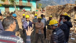 CN Staff Mobilizing Communities For Temporary Shelter Construction After The Earthquake In Jajarkot And West Rukum. (PC CN)